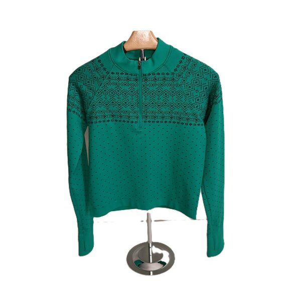 DSG Green with Black Fair Isle Style Long Sleeve Shirt Girl’s Size M - Picture 2 of 11